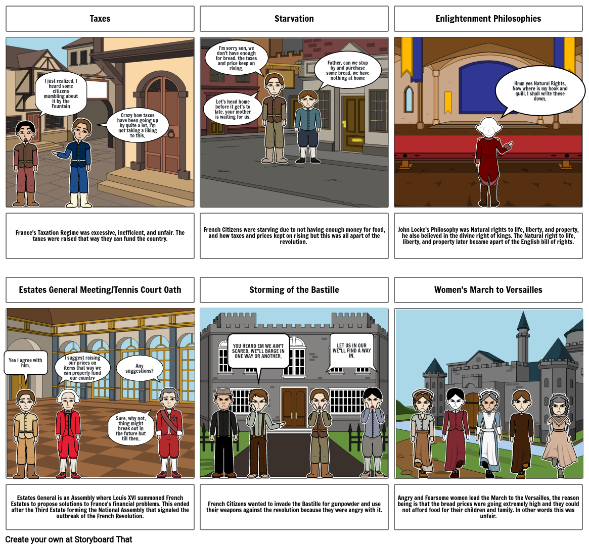 French Revolution Cartoon Storyboard by 5a731198