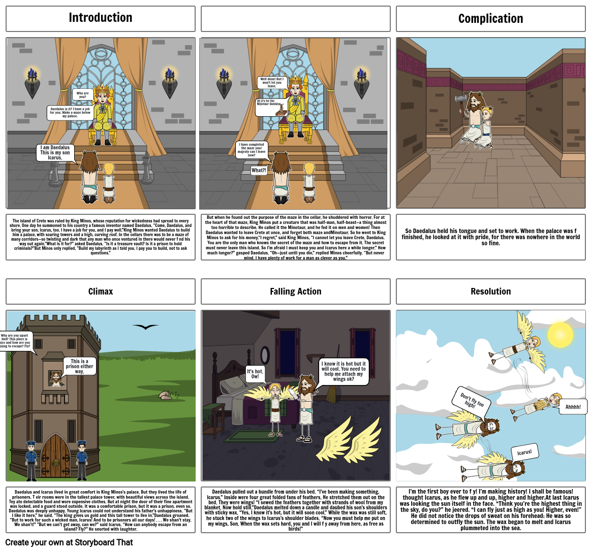 Daedalus And Icarus Storyboard By 5a9fa82e