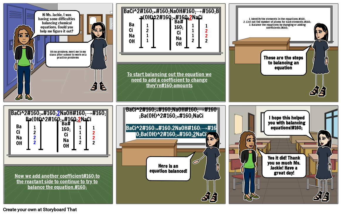 comic strip on balancing equations