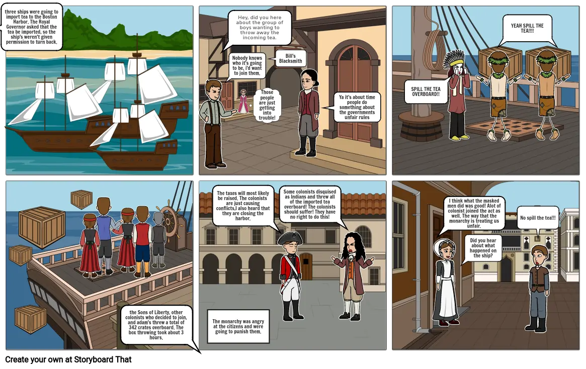the boston tea party Storyboard par 5b096ba8