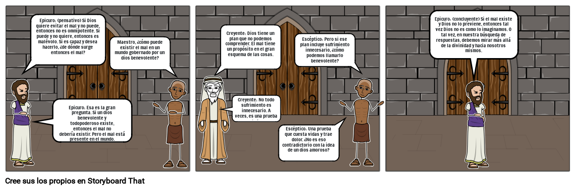 paradoja de epicuro Storyboard by 5b2052e6