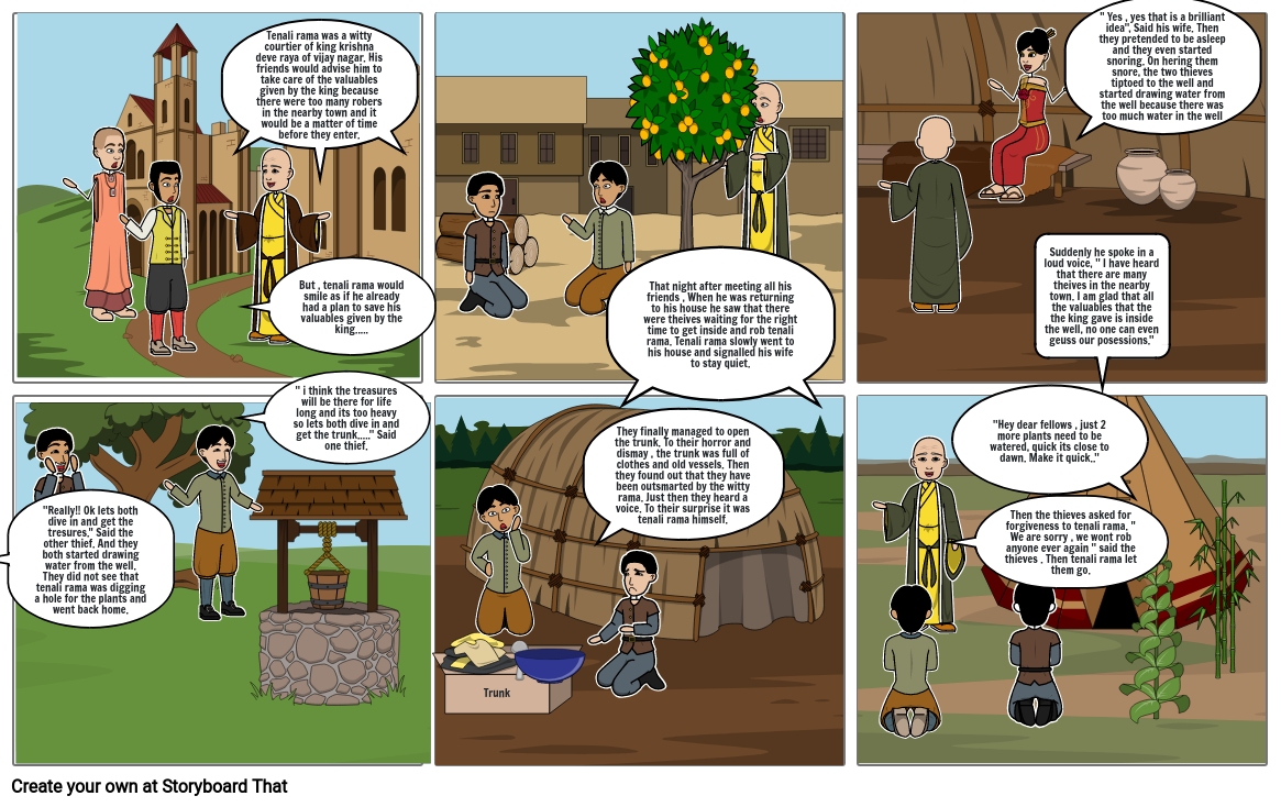 Tenali rama and the thieves Storyboard by 5b29a840