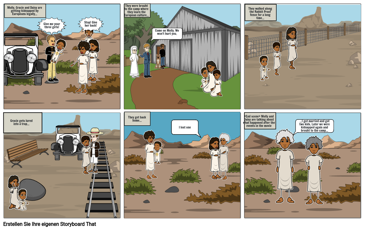 Rabbit proof fence Storyboard by 5b317cdc