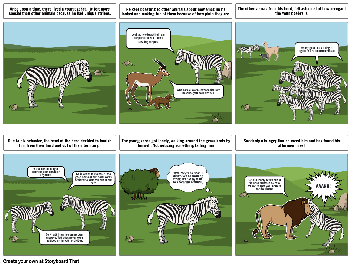 The Arrogant Zebra Storyboard by 5bb435f7