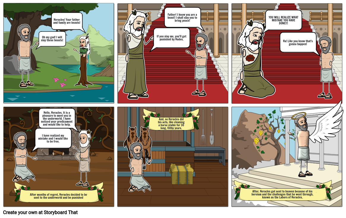 Greek Gods Storyboard