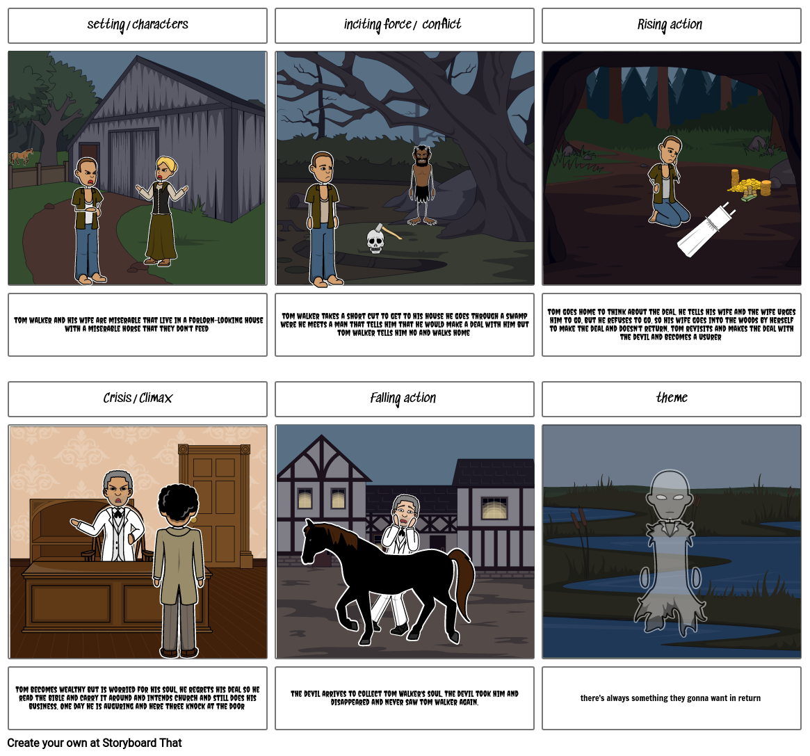 Tom walker and the devil Storyboard by 5c1c57c2