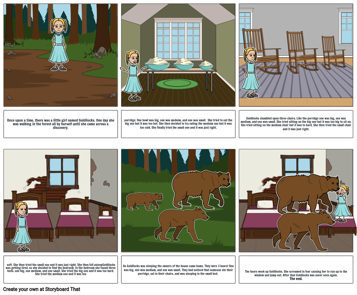 Goldilocks And The Three Bears Storyboard By 5c365907 0361