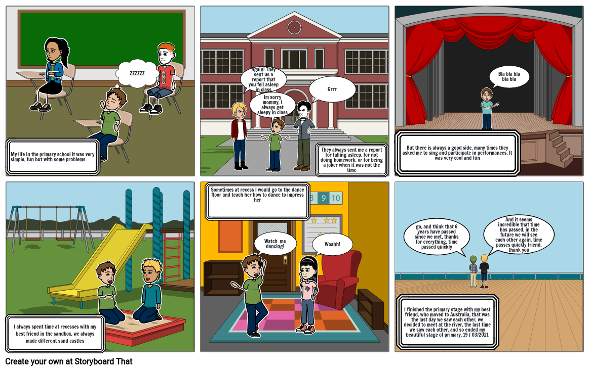 My life in the primary school Storyboard por 5c628ec1