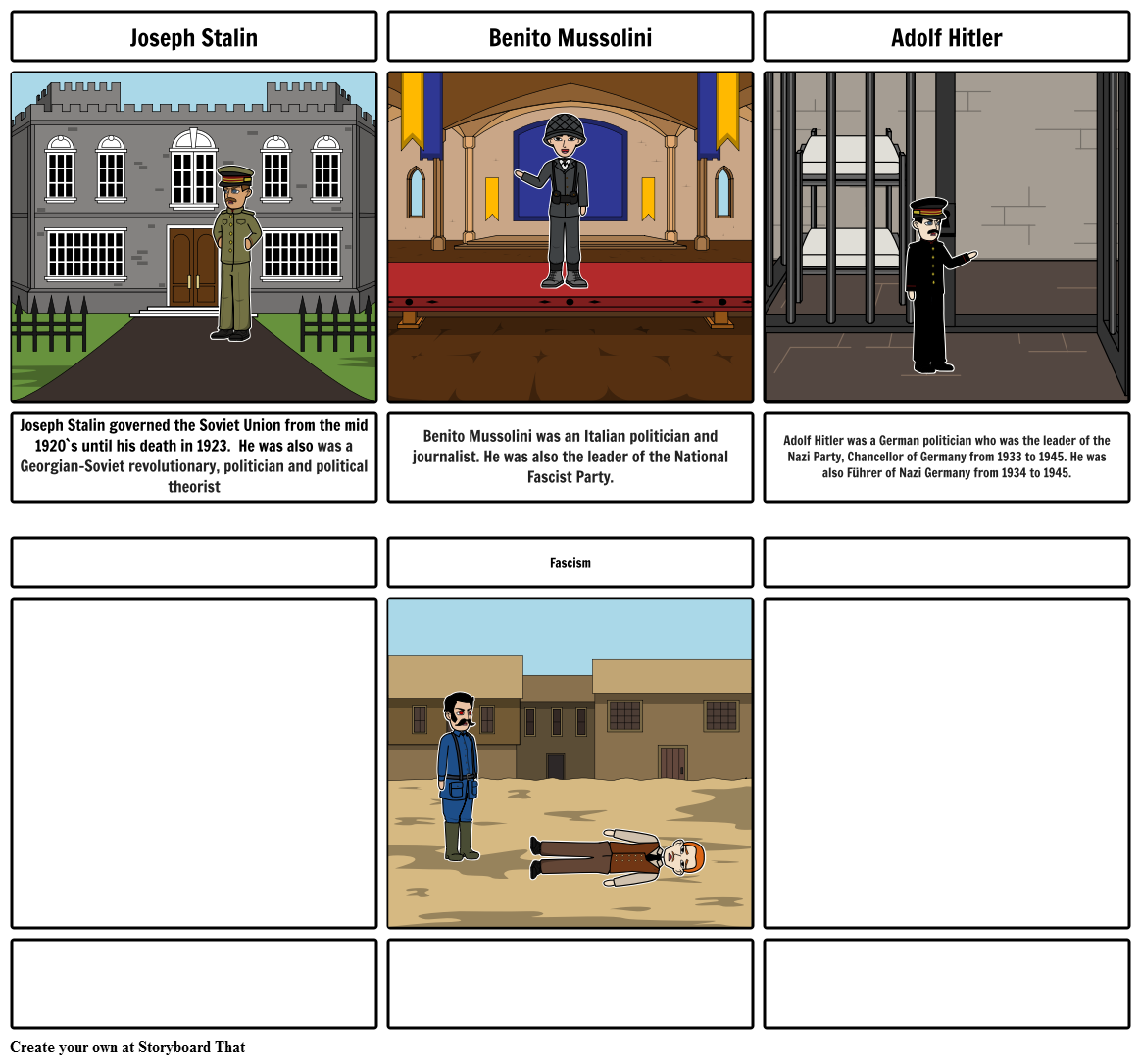 WW2 Dictators Storyboard by 5c9b765a24074