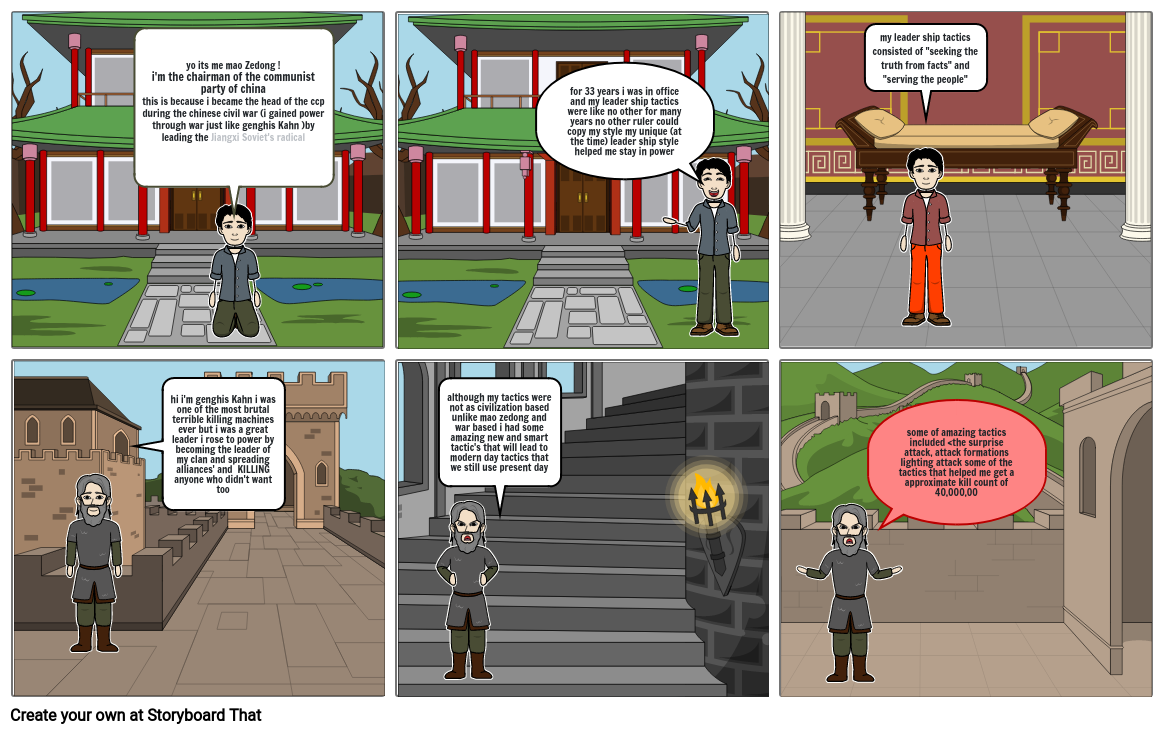 mao zedong and genghis khan leader ship comic