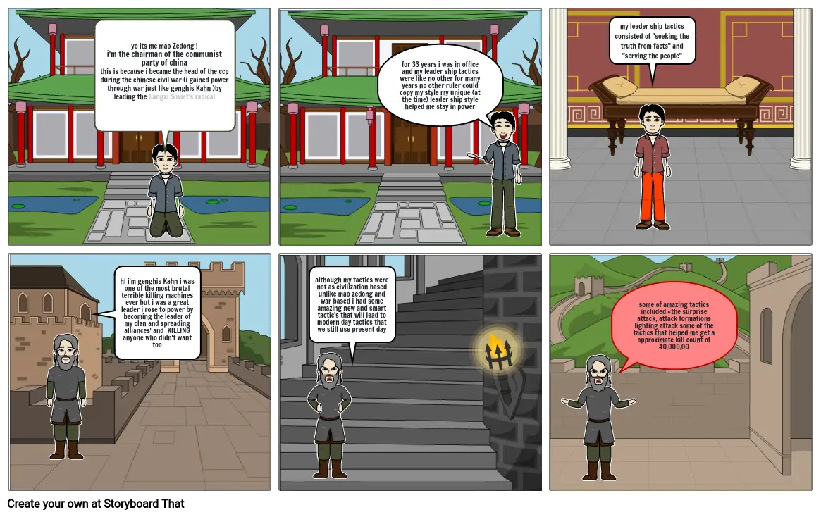 mao zedong and genghis khan leader ship comic