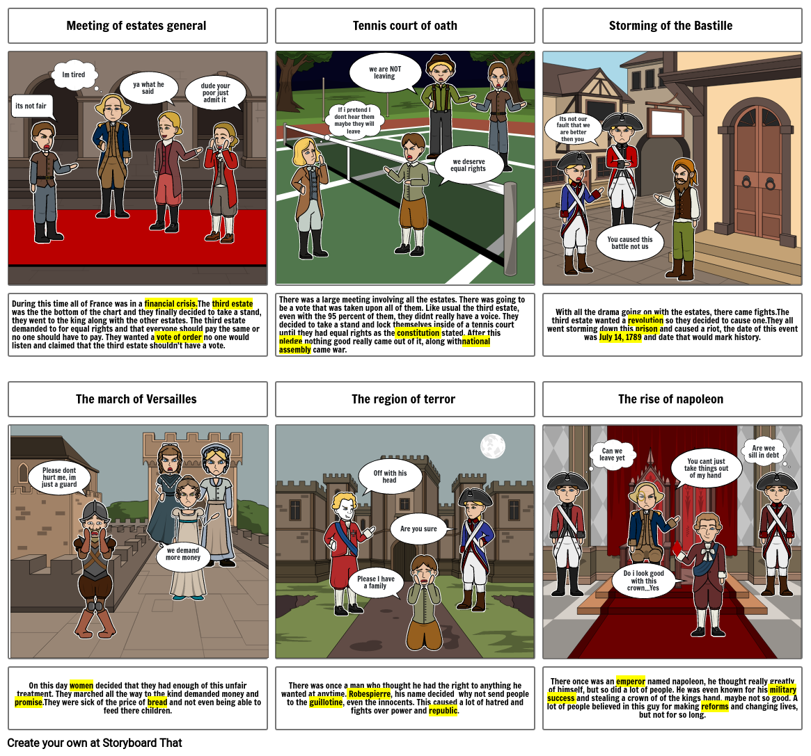 French revolution Storyboard par 5cb3c729