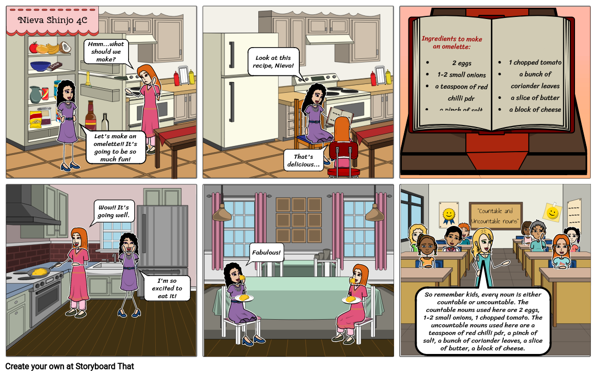 Countable and Uncountable Nouns Storyboard by 5cccc6a0