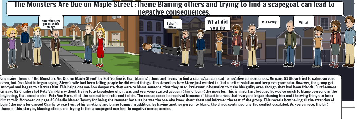 The Monsters Are Due on Maple Street Storyboard