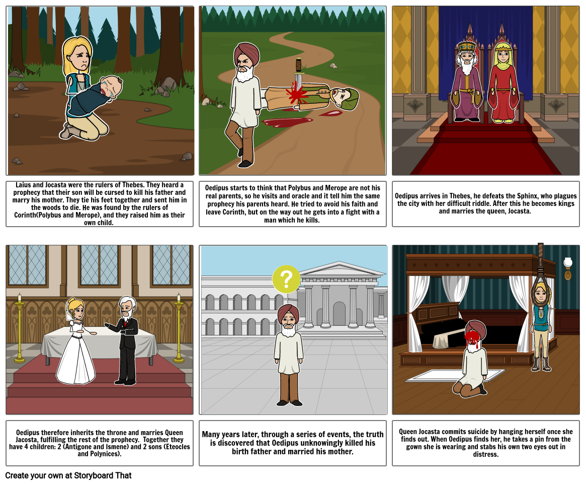 Oedipus Summary Storyboard Por 5cde0bc7