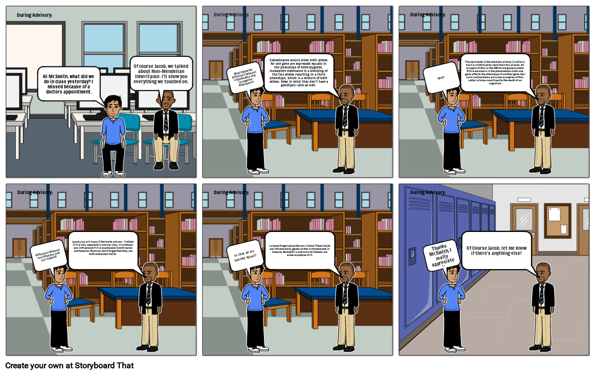 Non-Mendelian Inheritance Pattern Comic Storyboard