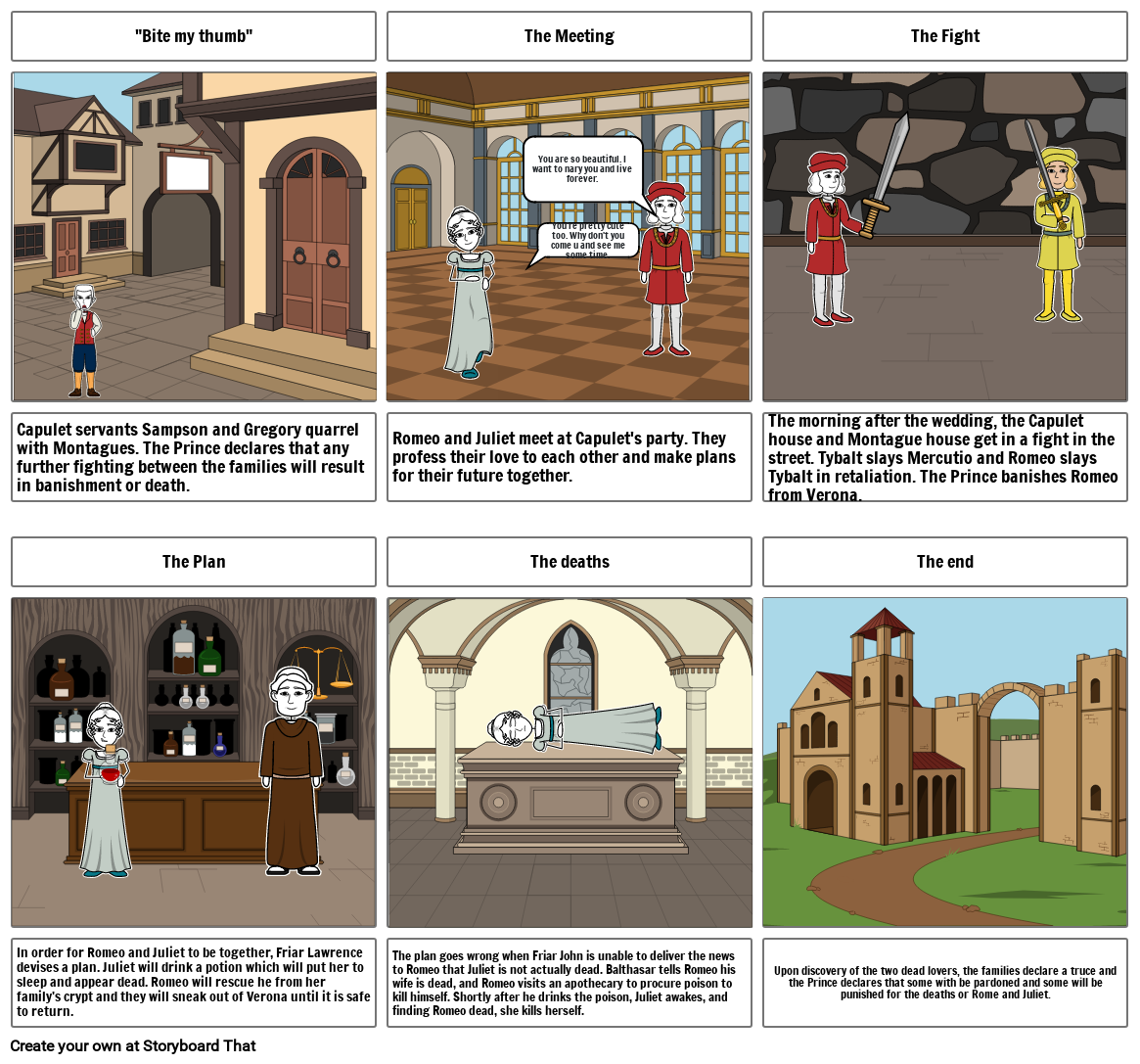 Romeo and Juliet Storyboard por 5d912fcf