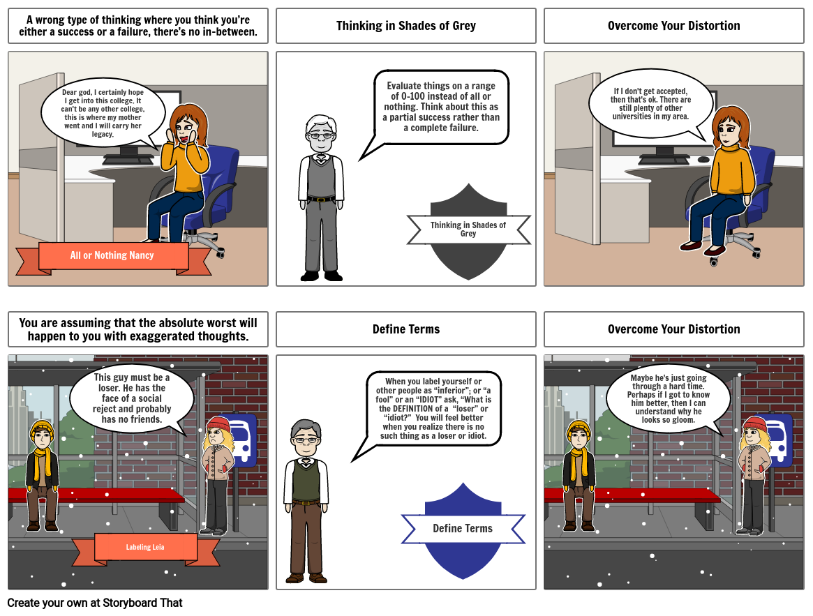 Cognitive Distortions Part 2 Storyboard By 5db626d4