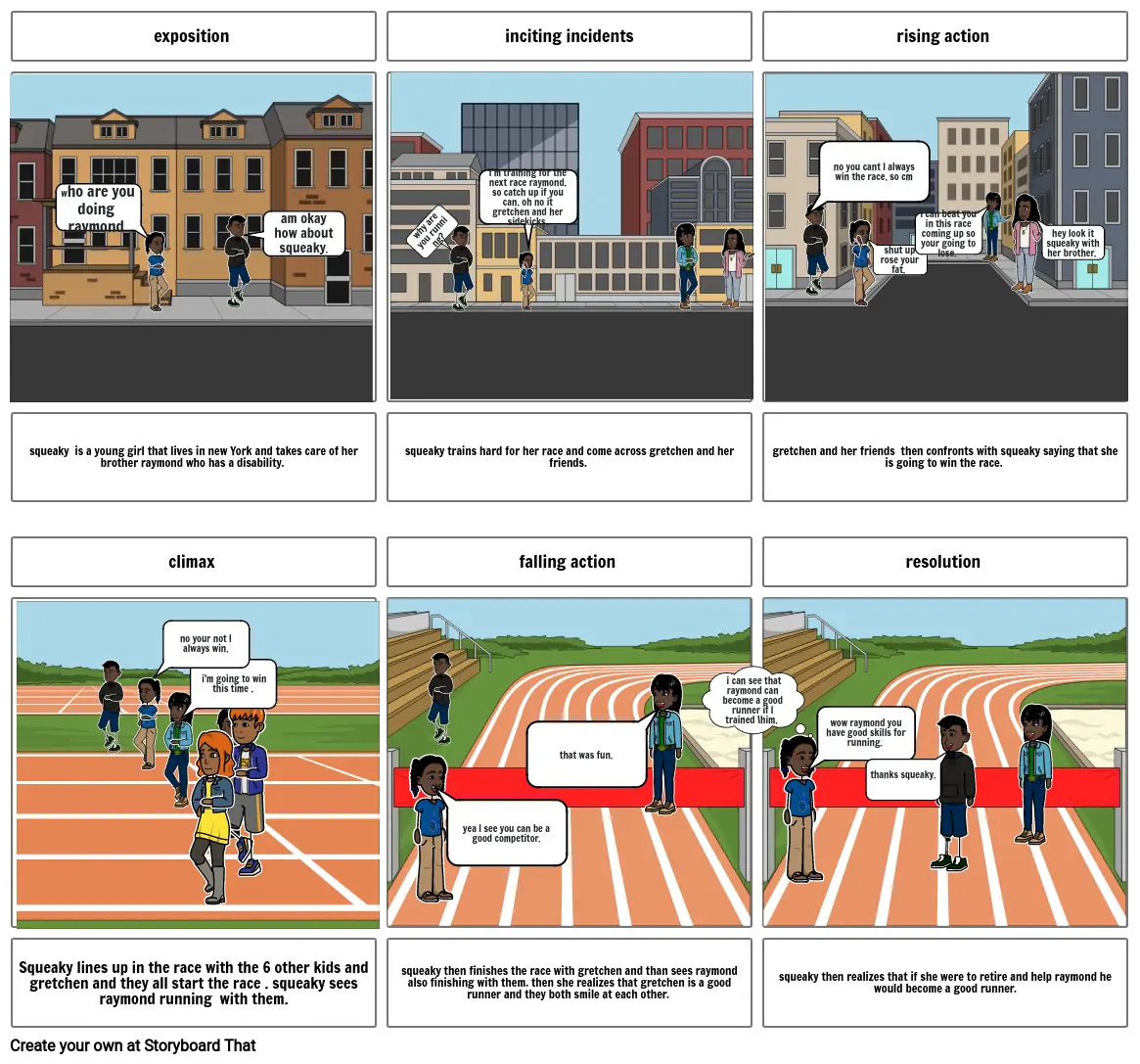 Raymond's Run Storyboard Por 5ddd63ba