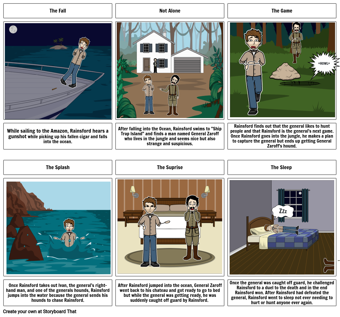 The Most Dangerous Game Story Chart Storyboard