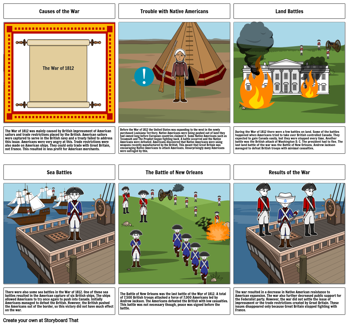 War of 1812 Storyboard by 5e6bbe16