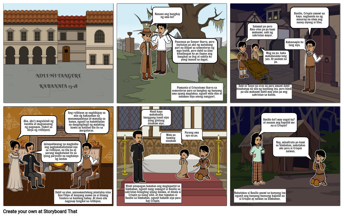 Noli Mi Tangere Kabanata 13 18 Part 1 Storyboard