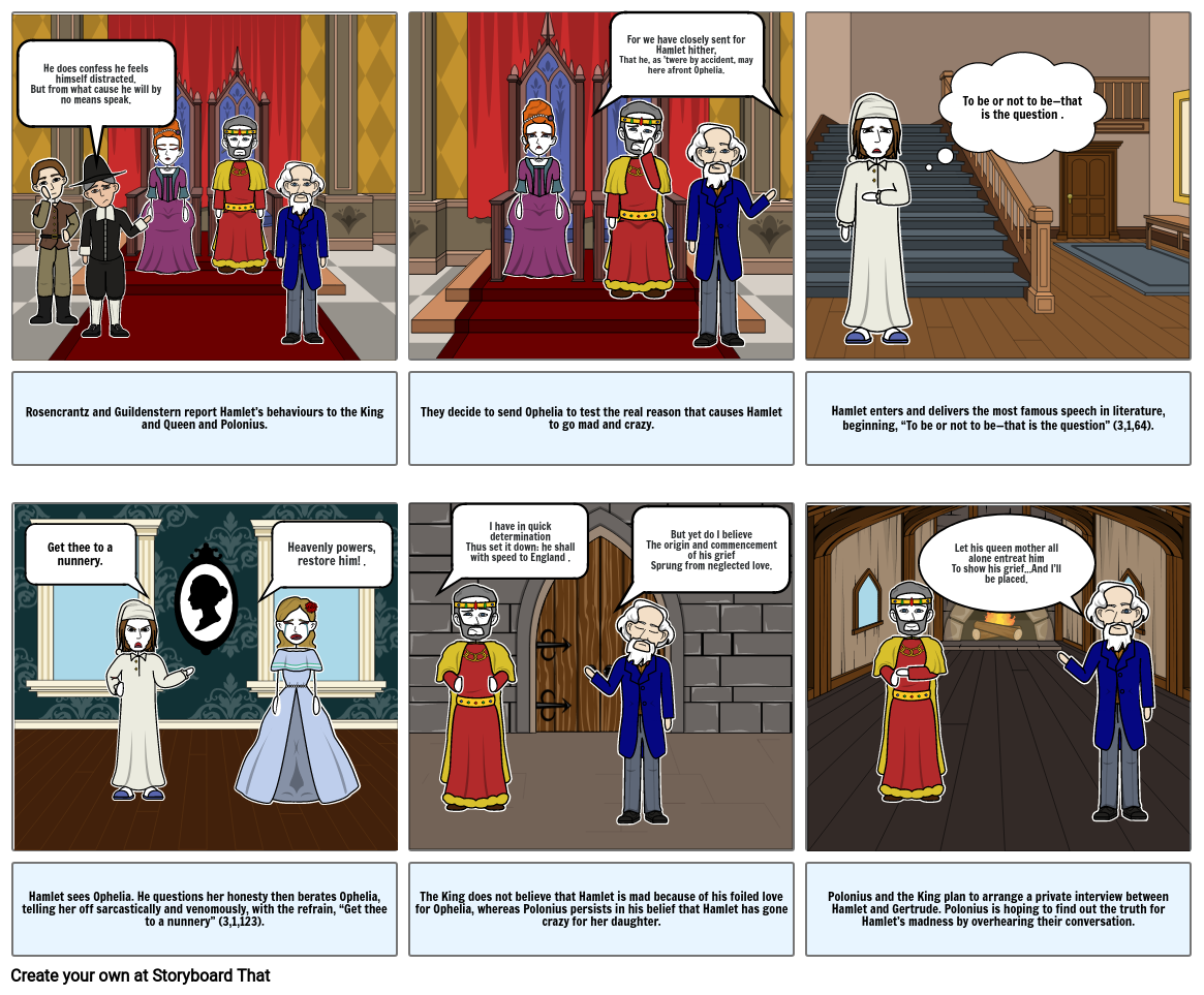 Hamlets Soliloquy From Act III Scene I Storyboard