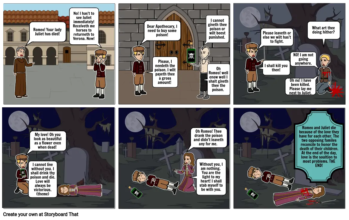 Romeo and Juliet Comic Strip