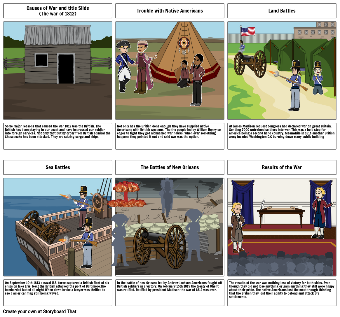 War of 1812 Storyboard by 5f49db74