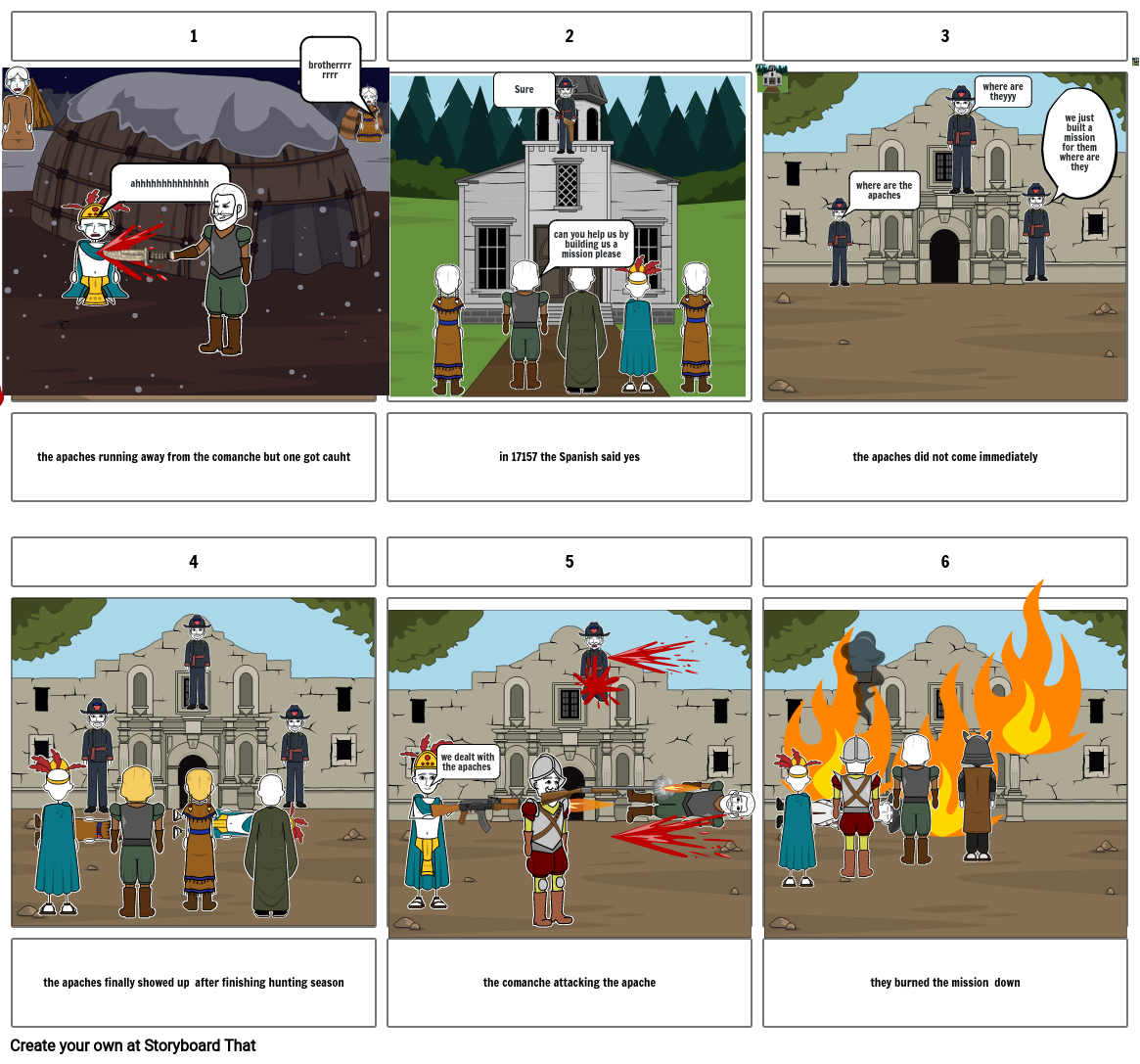 massacre at mission San Saba Storyboard by 5fa15a8f