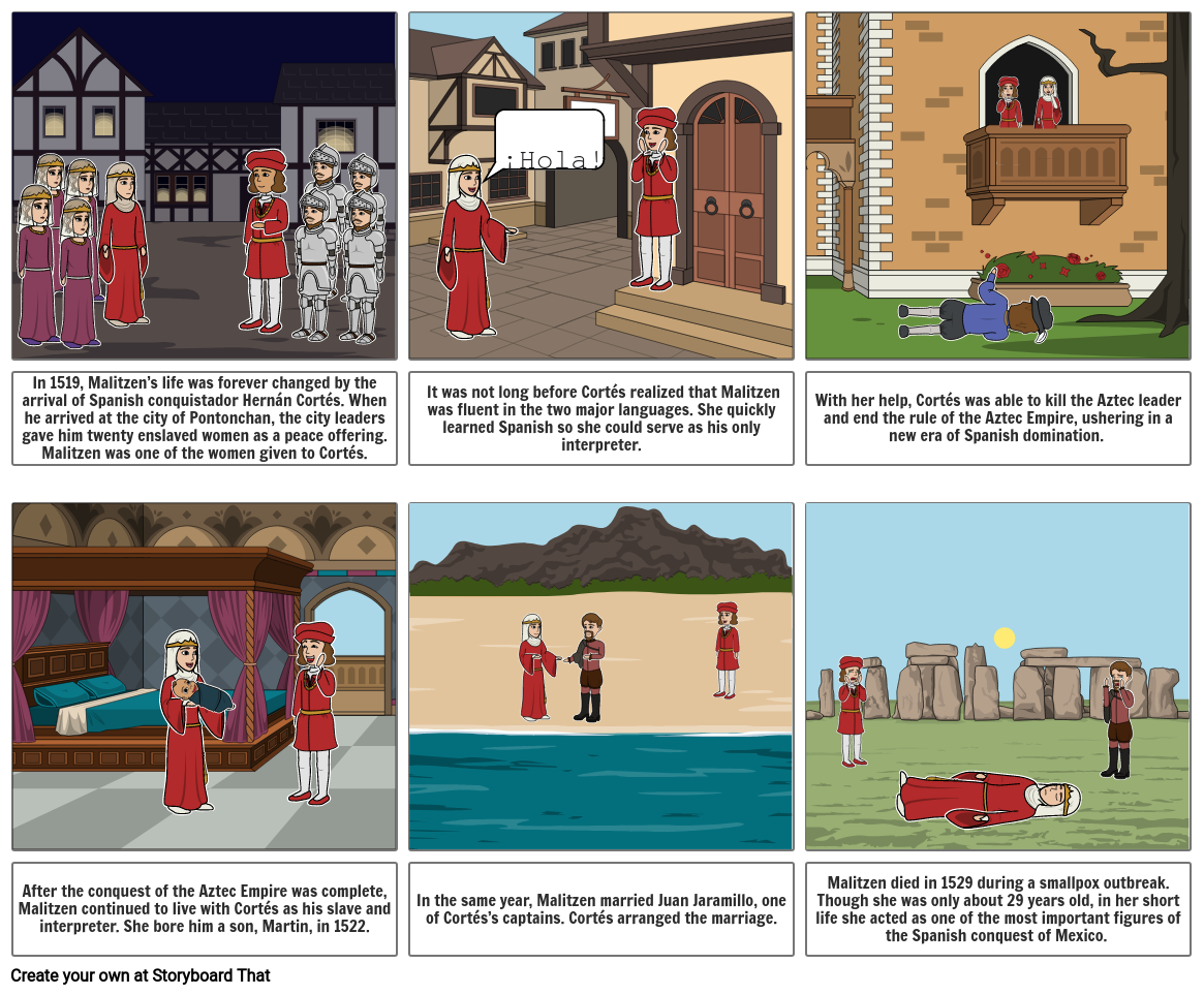 La Malinche - Life Story Storyboard by 5fab74e4