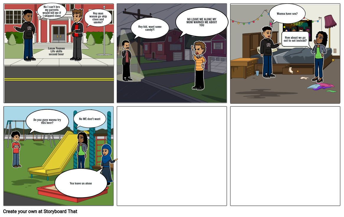 Refusal Skills Life Skills second hour Storyboard