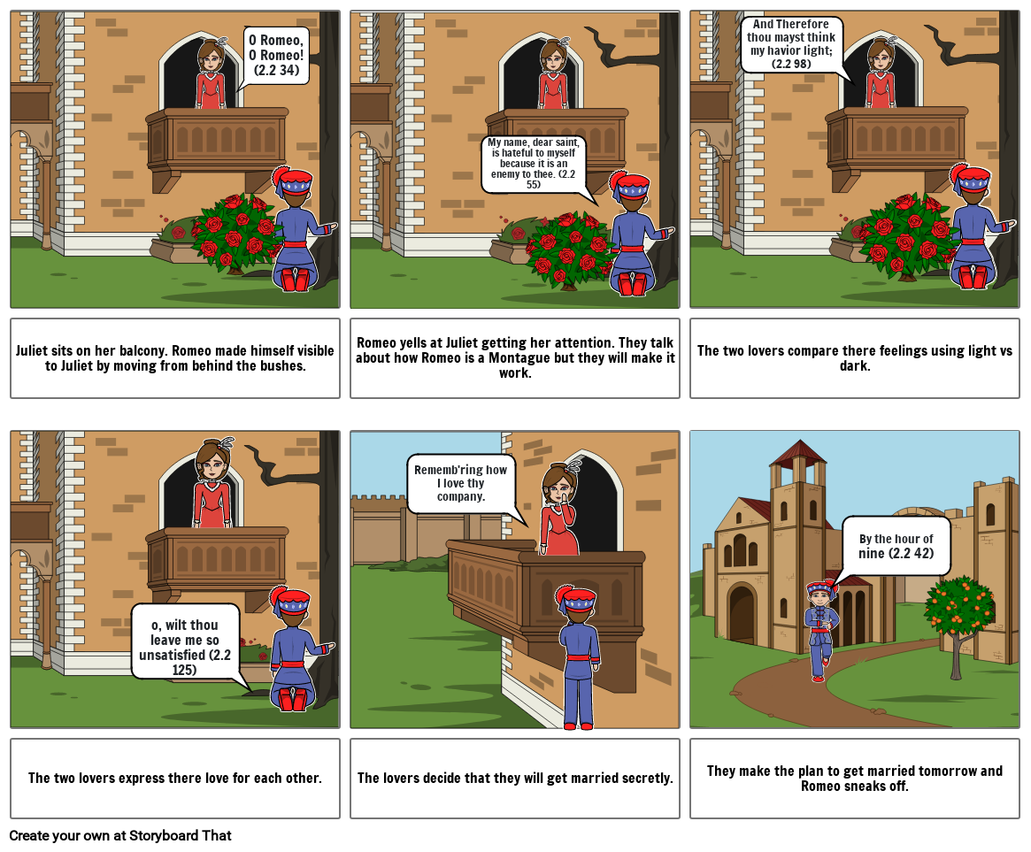 Romeo And Juliet Storyboard By 5fcef911