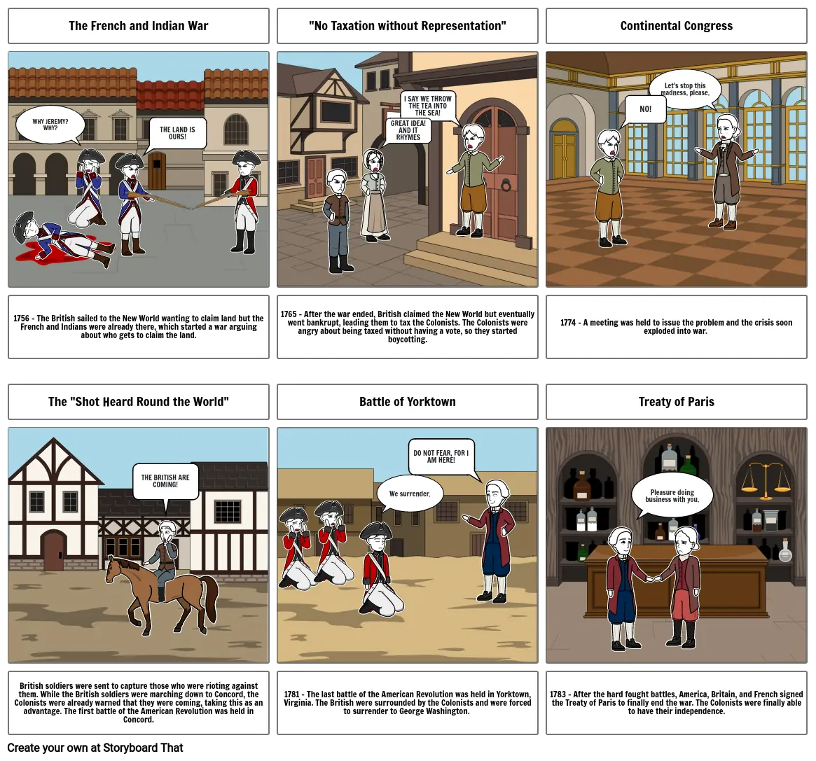 American Revolution Storyboard By 601d0bd5