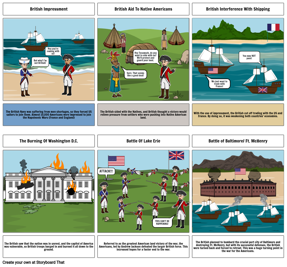 War Of 1812 Storyboard by 601de99a