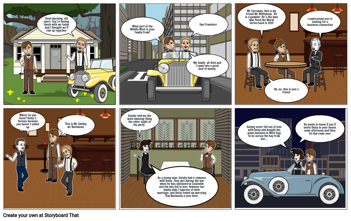 Chapter 4 The Great Gatsby Storyboard By 602b0d67