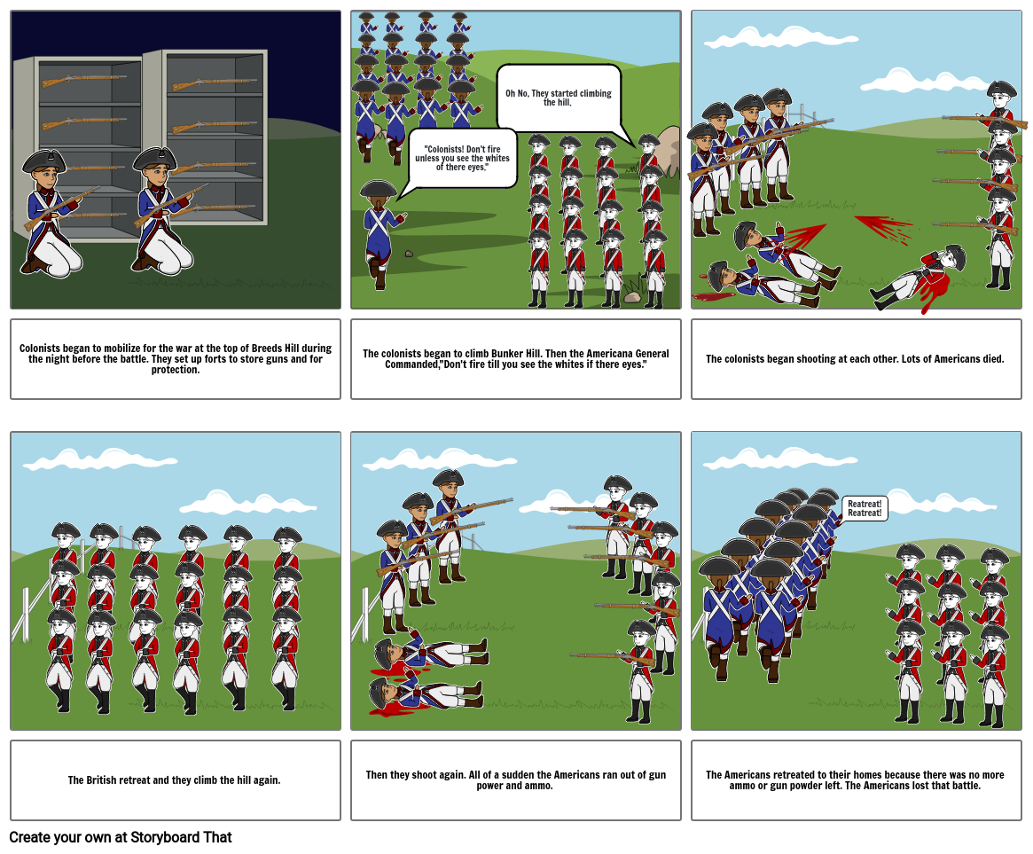 Bunker Hill Battle Storyboard by 602c68ec