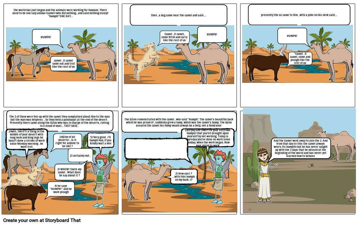 How The Camel Got Its Hump(h) Storyboard By 6031d457