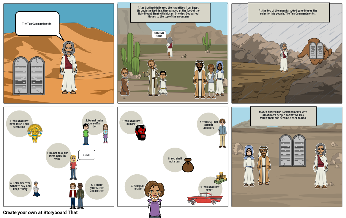 The ten commandments Storyboard by 6090c8f2