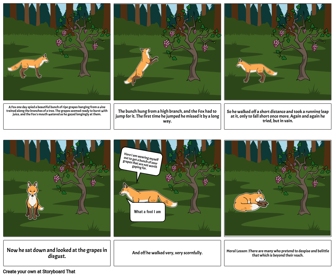 The Fox and the grapes Storyboard by 610ed19b