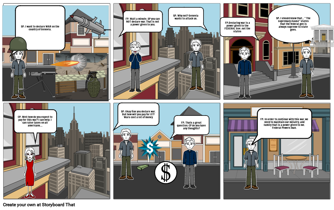 Federalism Comic Strip- Example. Storyboard by 6118b8a6