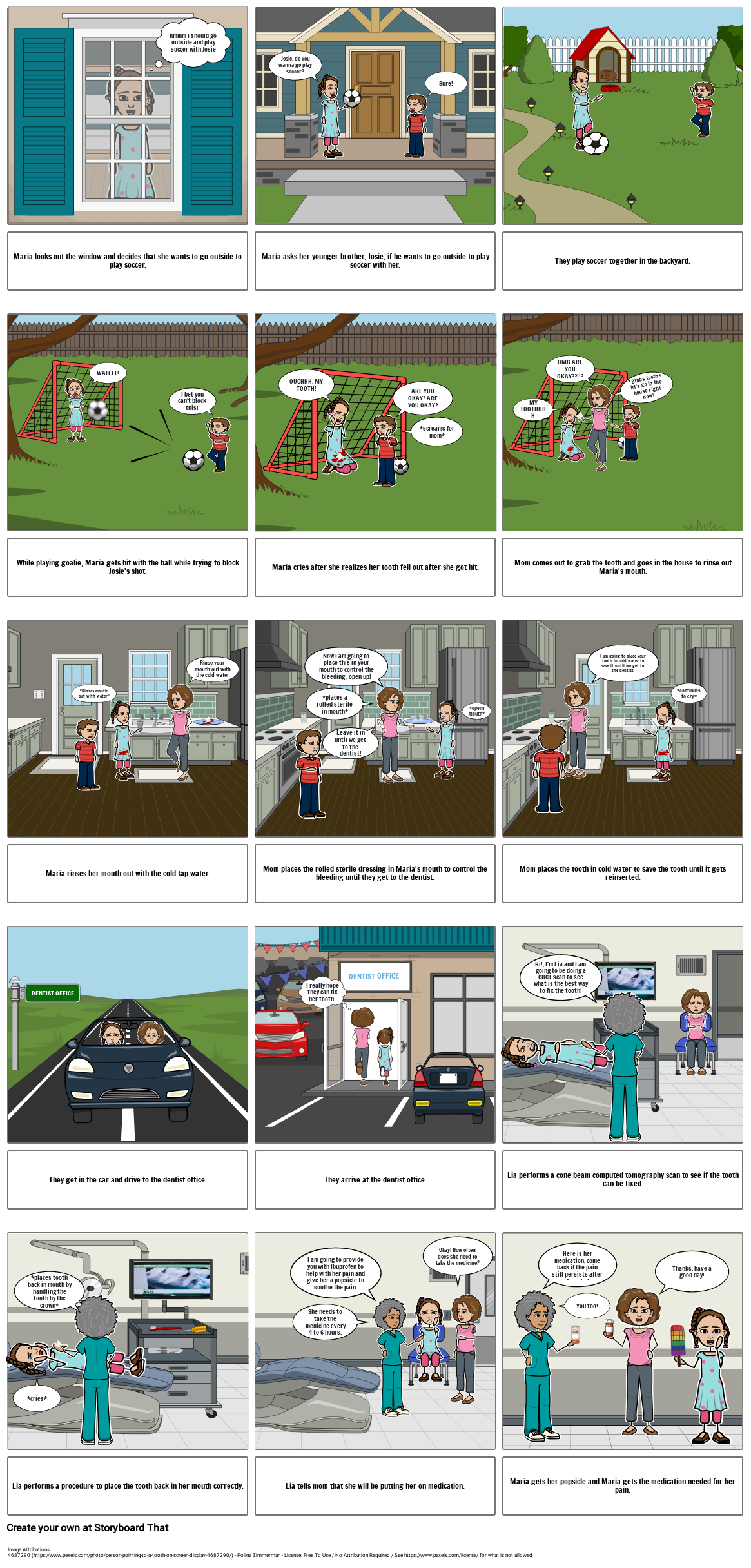 Tooth Injury Storyboard