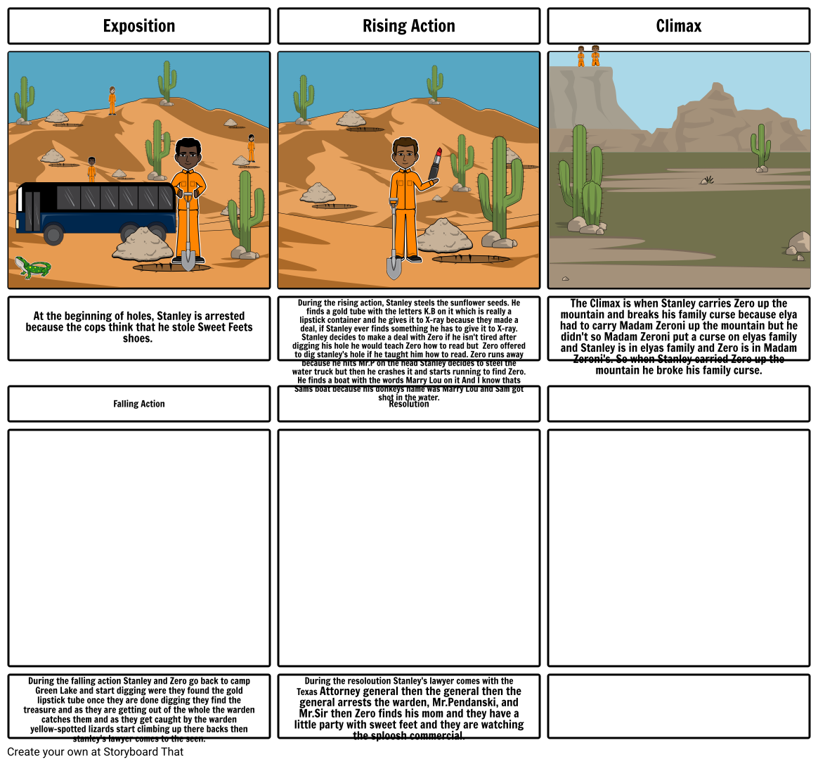 Holes Storyboard by 6175c03834497