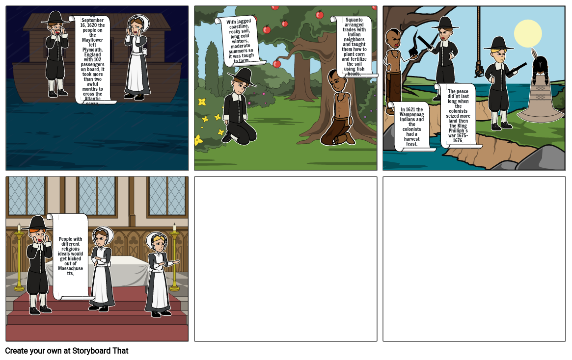 Plymouth colony timeline Storyboard by 61e17d87