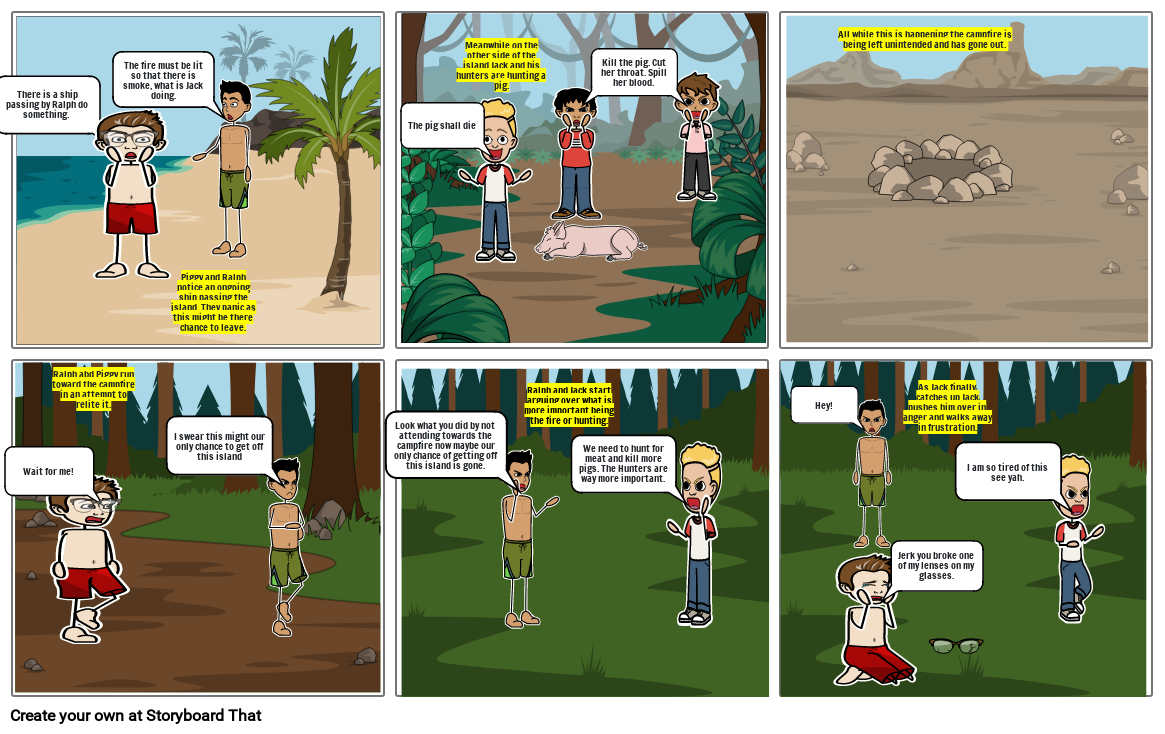 Chapter 4 Of Lord Of The Flies Storyboard By 62e1f6ea