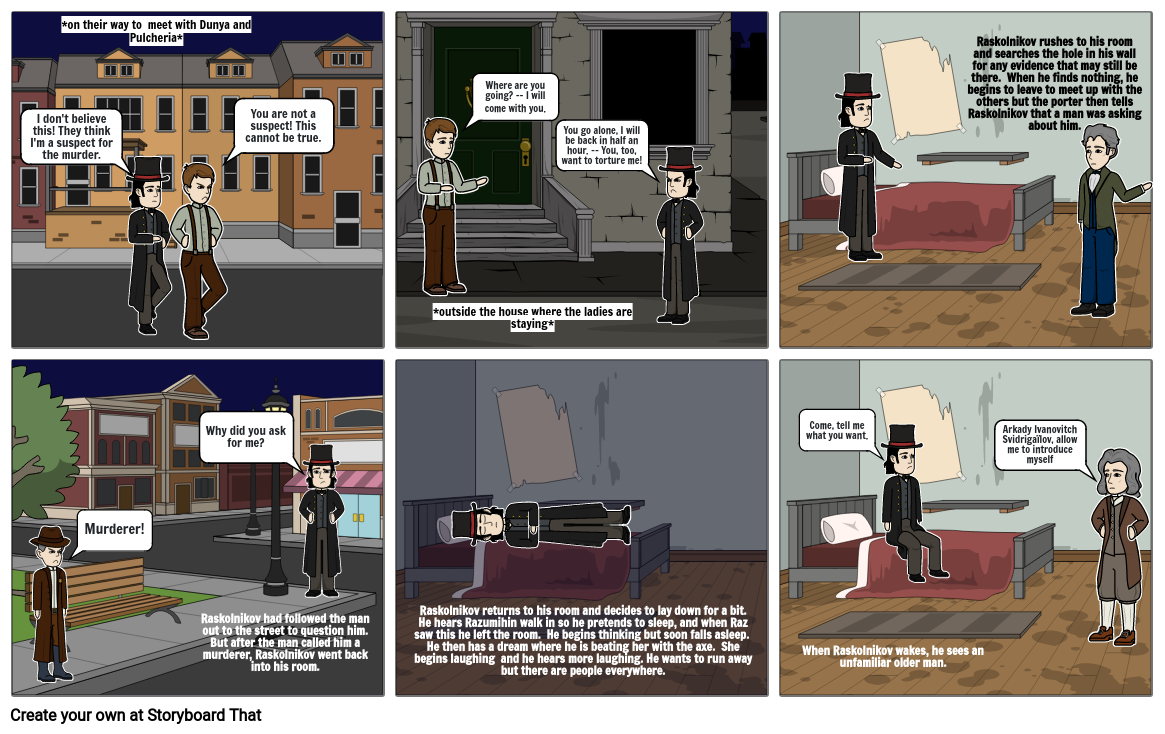 Crime and Punishment Part 3 Chapter 6 Storyboard