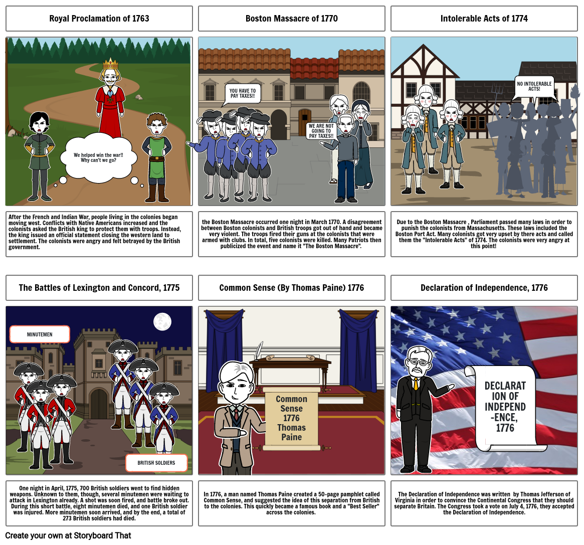 American Revolution Storyboard By 632e734d