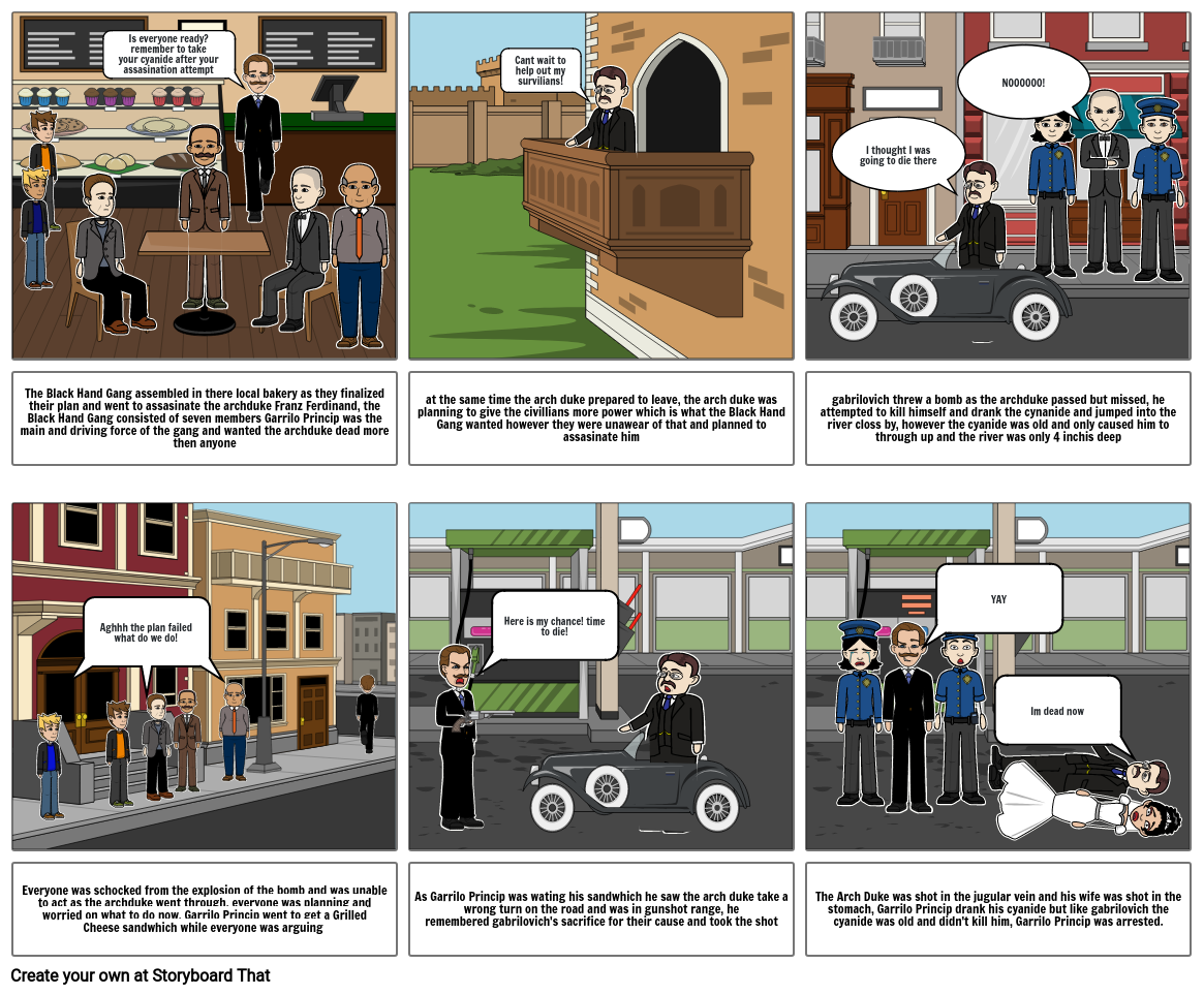 History Black Hand Gang Storyboard by 637b2c9a