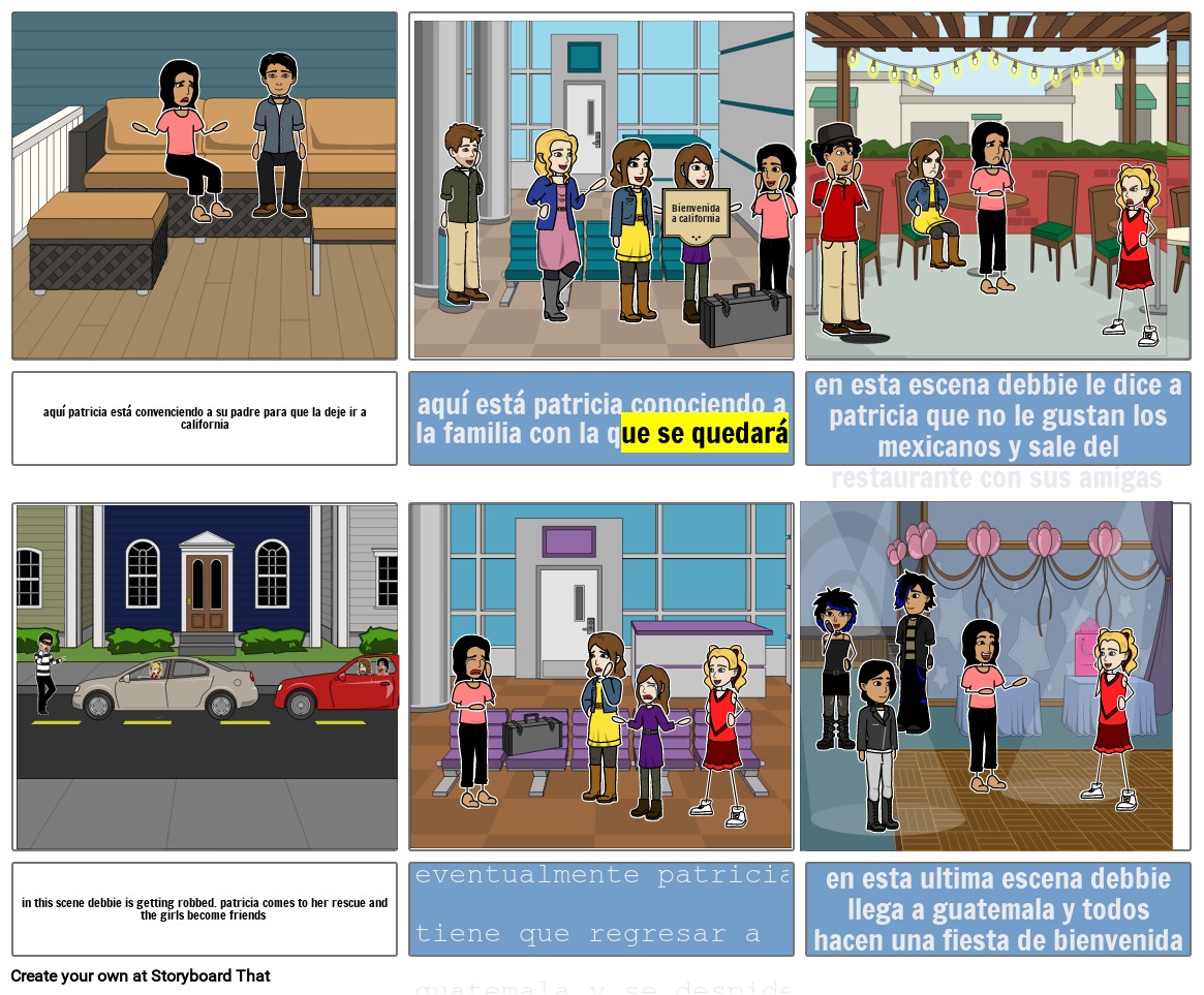 patricia va a california Storyboard by 63b2a49e