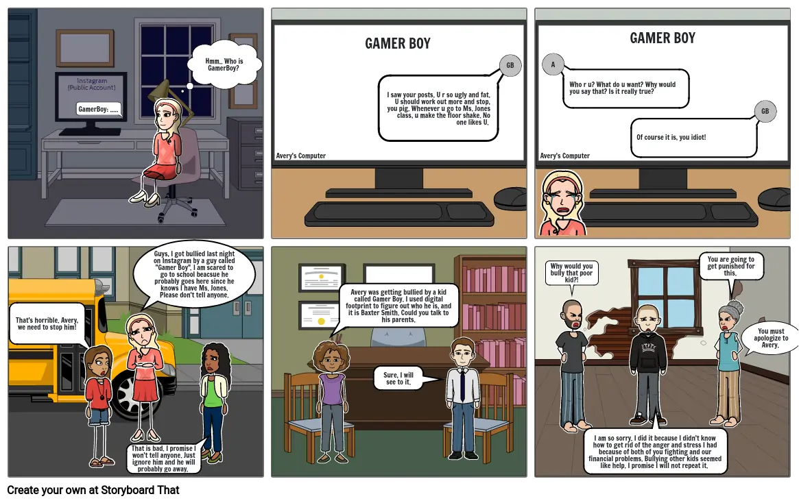 Cyberbullying Comic Strip